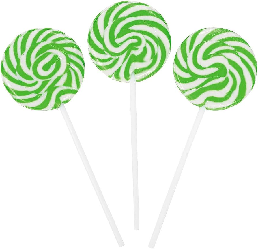 Amazon.com: Green and White Swirl Pops Suckers - 24 Individually