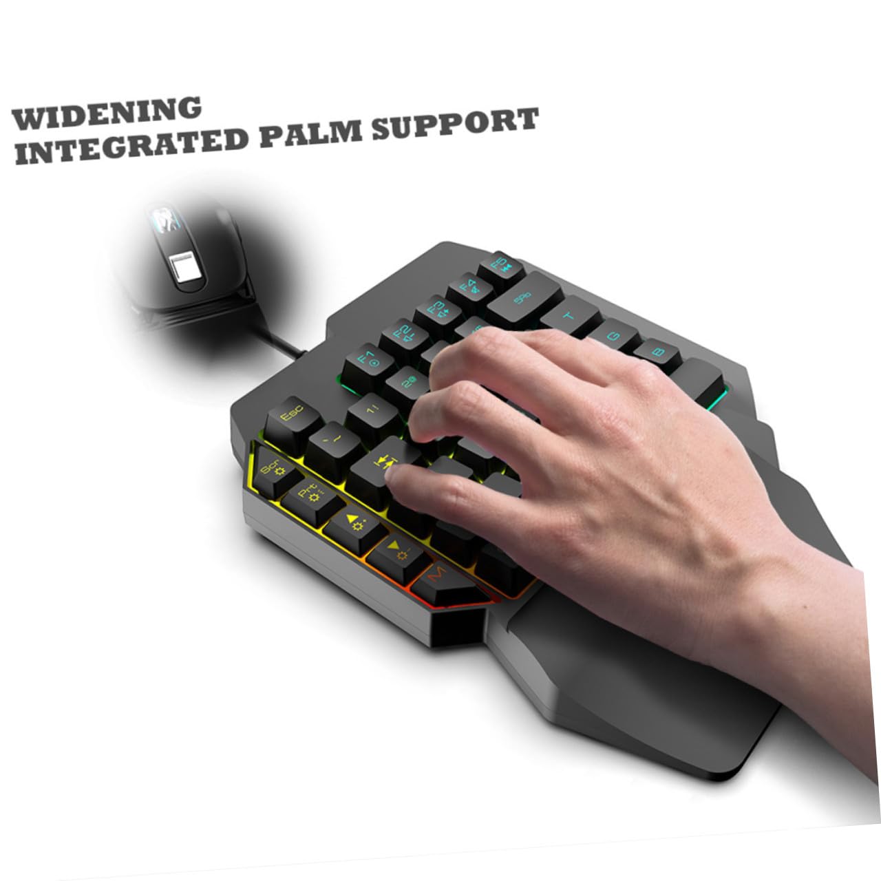 SHINEOFI Tastiera da Gioco Facile da Installare e Mouse con Retroilluminazione Led Operazione Precisa Design in ABS Nero Set per Dormitori e Intrattenimento a Casa