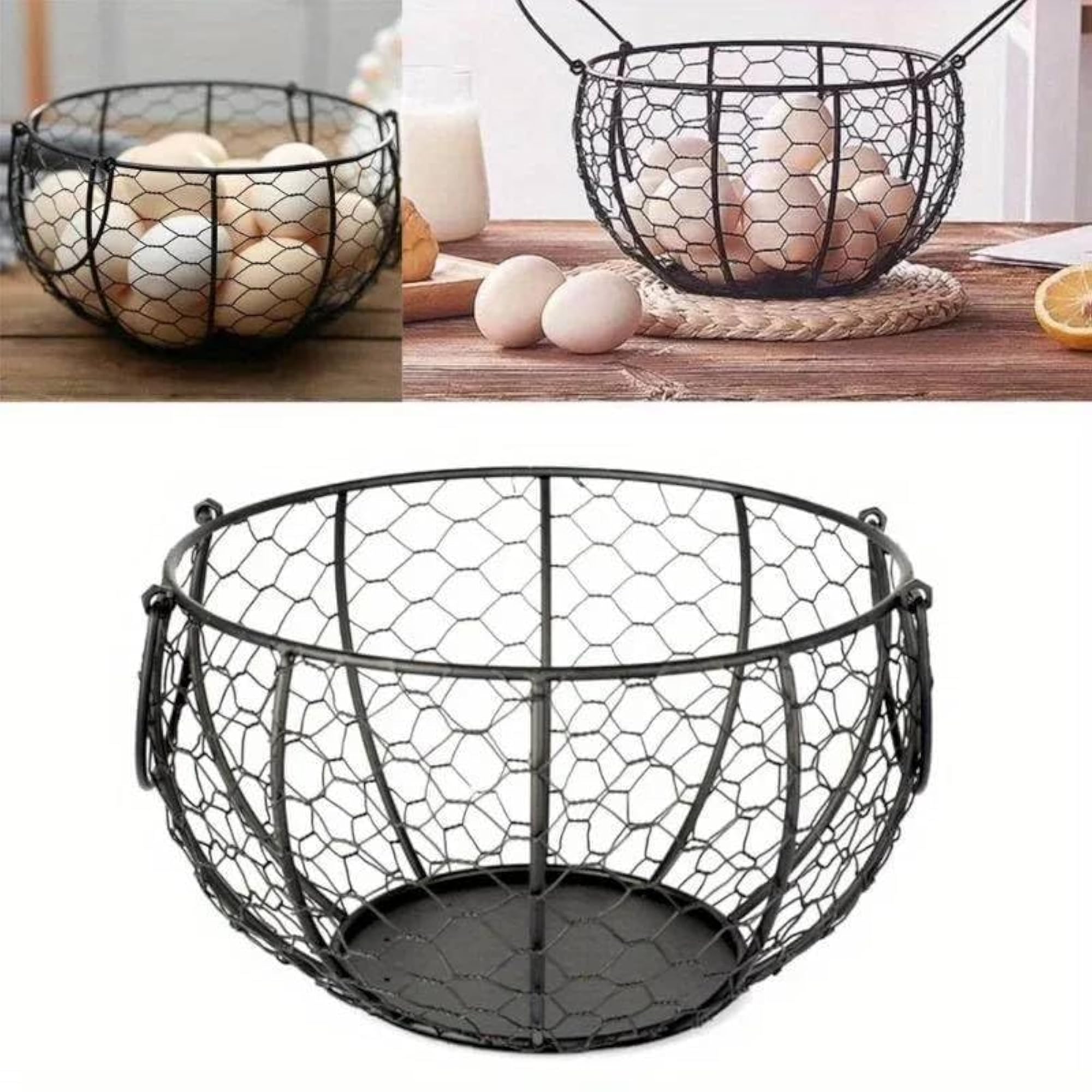 Metal Wire Egg Basket Organizer for Kitchen Storage