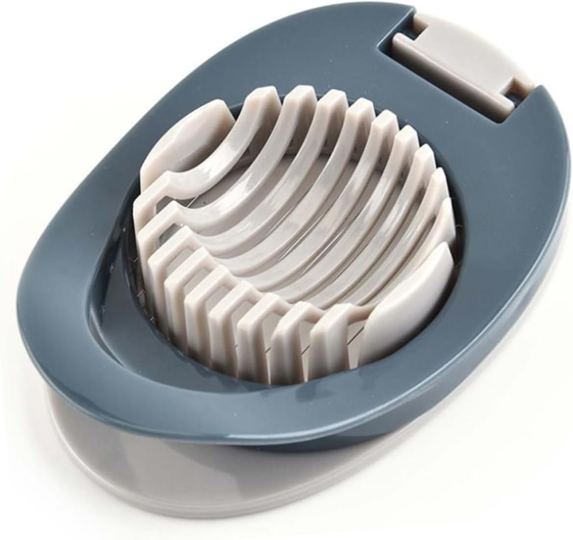 2sets Multi Function Egg Slicer and Cutter Creative Kitchen Egg Cutting Tool Grey Green Grey Blue for Home and Restaurant Use Easy to Clean Slip Base 2pcs*2