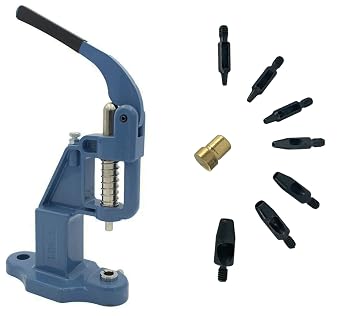 Circle Shaped Hole Punch Set 2m to 6 mm with Hand Press for Leathercrafts DIY Projects Crafts Blue Press, 2mm to 6 mm Hole Punches