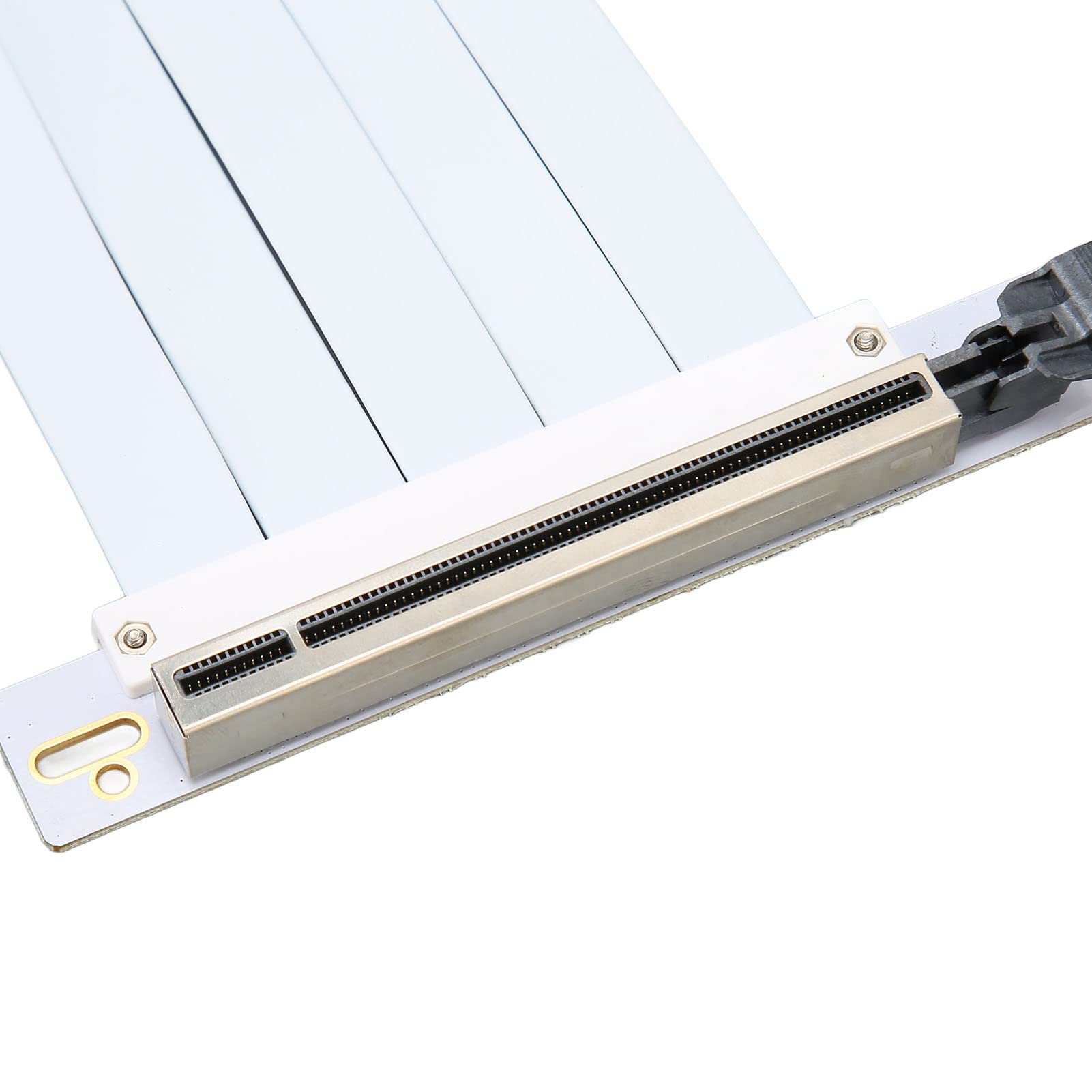 Przedłużacz PCIe 4.0 X16, Przedłużacz GPU 128 Gb/s Transmission Anti Interference Adapter 90 Stopni, Kabel PCIe 4.0 X16 Riser do Karty Graficznej (Biały)