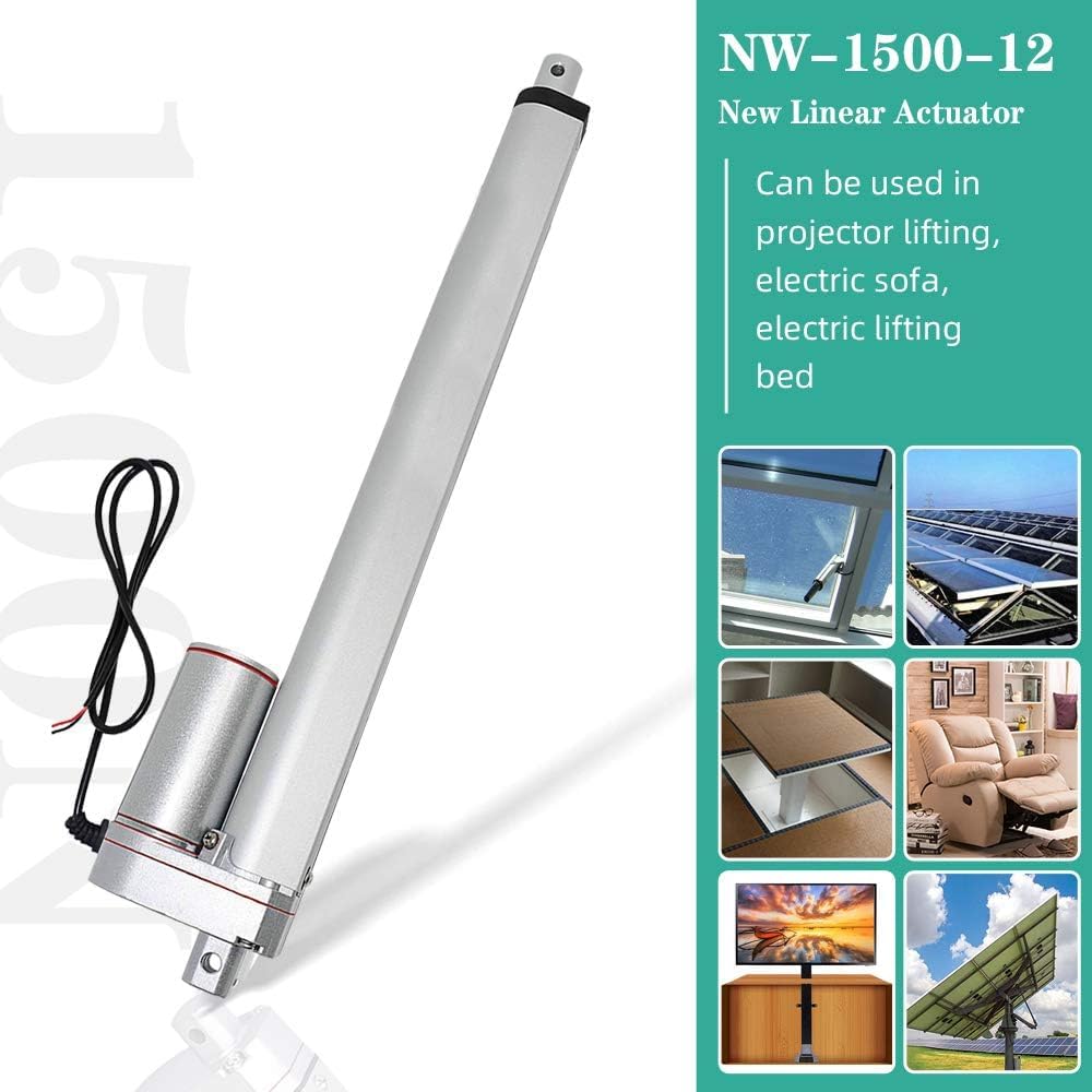 DCHOUSE Linearantrieb 1500N 450mm Hub DC 12V Motor für Türöffner Automatisierung