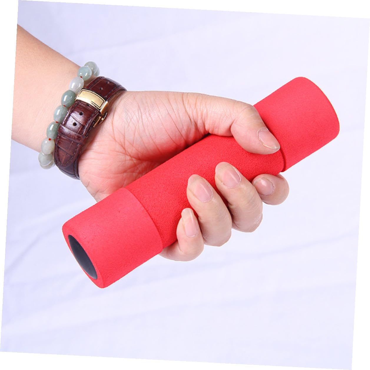 PRETYZOOM 2pcs Women’s Dumbbells Exercise Supplies Foam Coated Fitness Weights 0.5kg Each Red for Home Strength Training and Arm Workouts