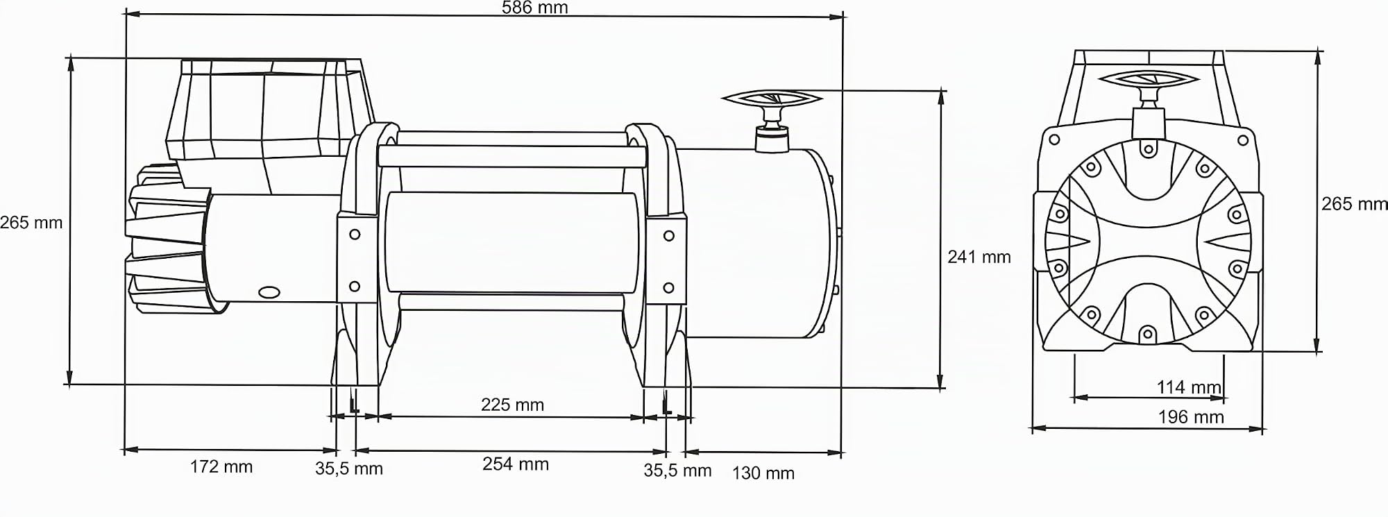 DRAGON WINCH - Verricello Elettrico Truck 24V 18000 lbs (8165 kg) Cavo in Acciaio 31m per Vigili del Fuoco, Veicoli Commerciali e Furgoni incluso telecomando senza fili + accessori per verricello