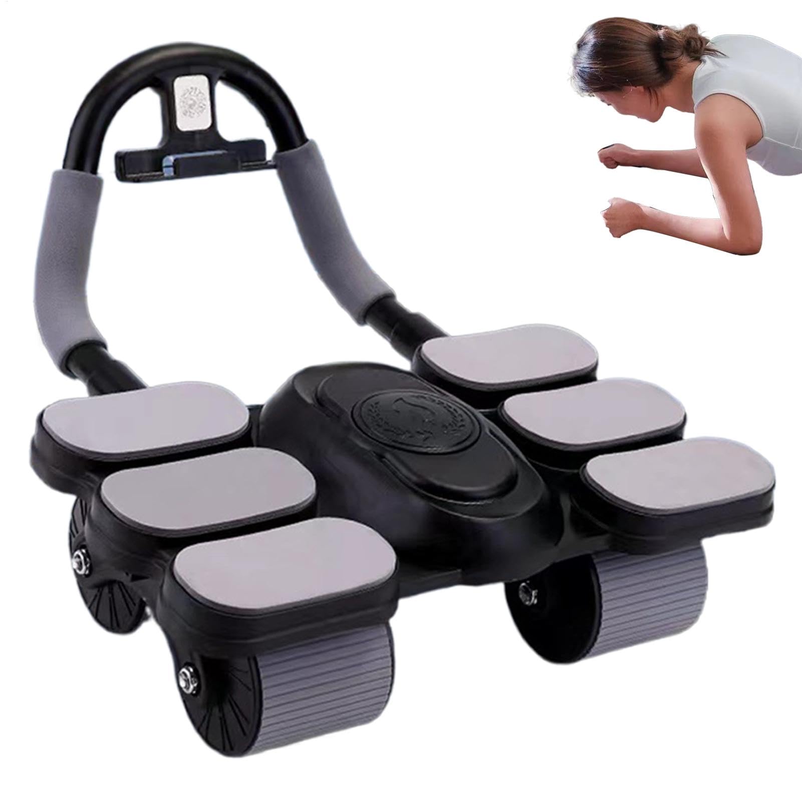 Home Gym Workout, Fitness Ab Roller, Rebound Ab Roller, Core Strengthening Ab Roller Wheel z funkcją automatycznego odbicia dla mężczyzn, kobiet, 28,8 x 19,5 x 11,5 cm, niebieski i czarny