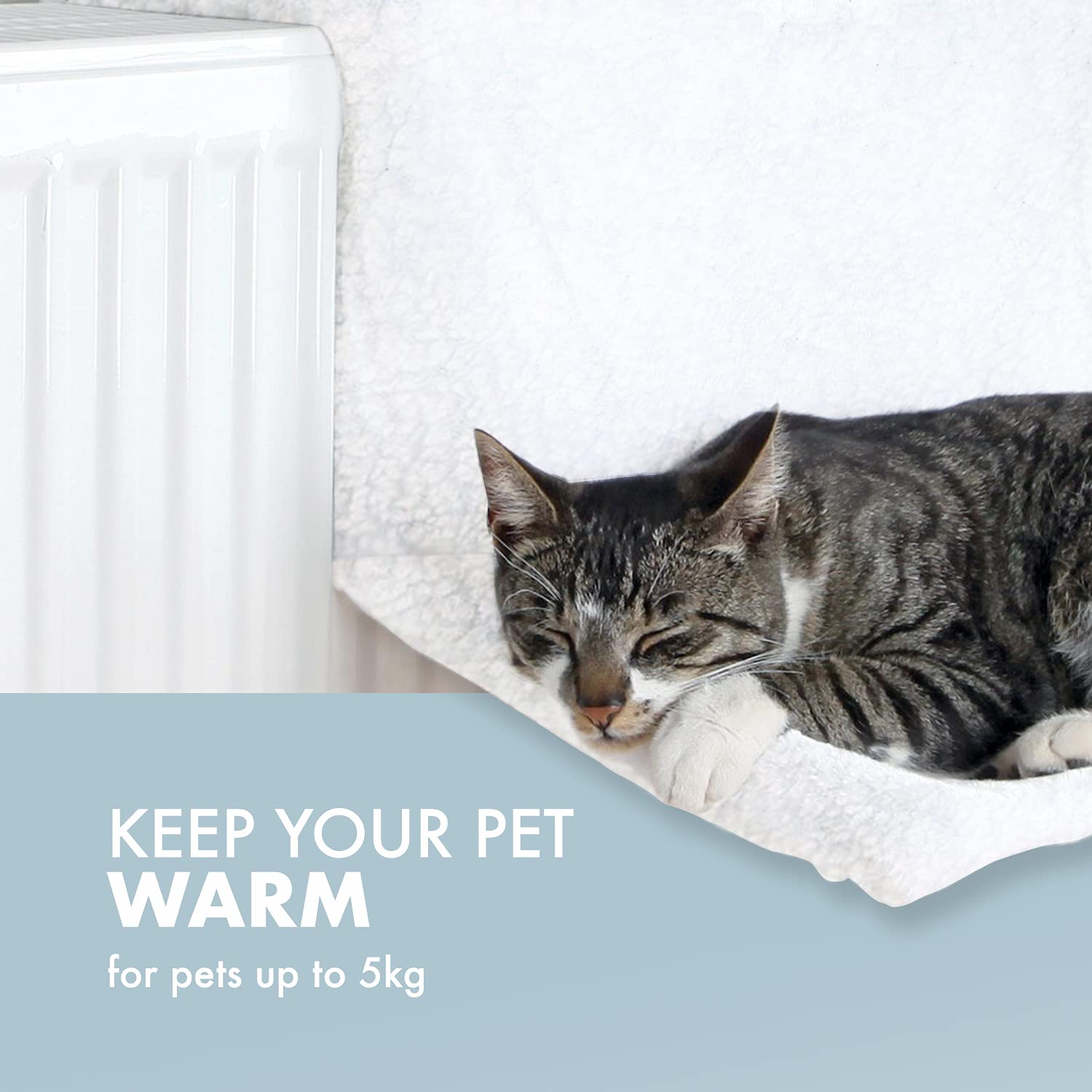 FurDreams Cat Radiator Bed - Hammock Style Hanging Pet Bed, White, 46 x 30 x 25 cm (L x W x H) - Image 4