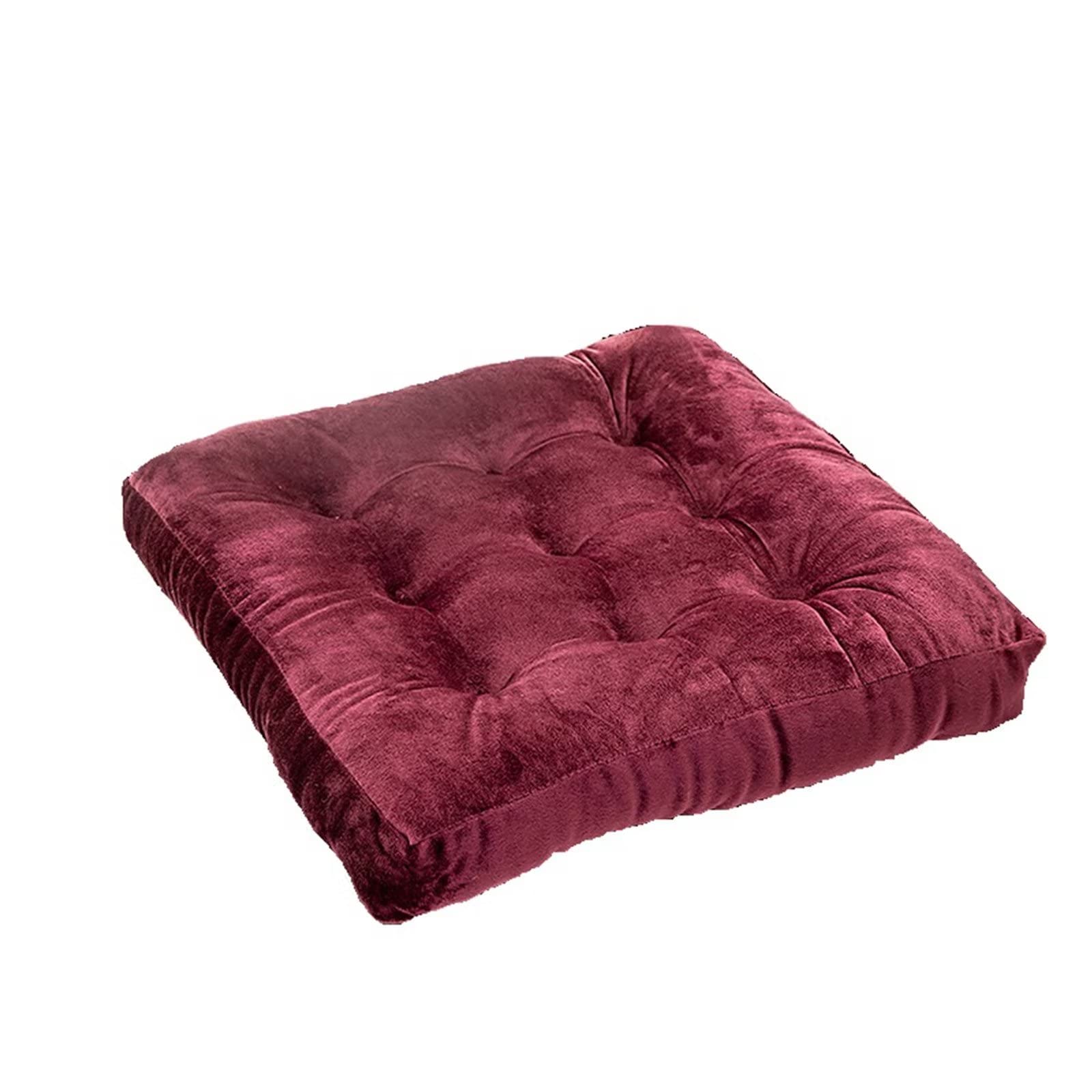 Coussin de chaise rouge vin velours 50x50 grand confort salle à manger