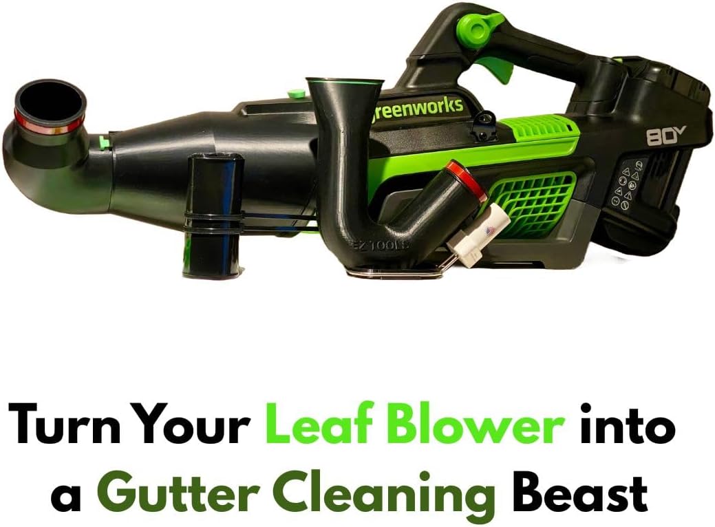 30 Feet, Two-Story High Gutter Cleaning Kit for Greenworks Leaf Blowers, 80V 800 CFM, 750 CFM; 60V 780 CFM, 660 CFM (car Drying Nozzle Included)