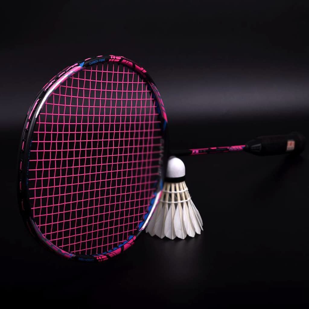 ZHJXQ 4U Offensive Badminton Racket with Secondary Reinforcement of 32 Pounds of Carbon Fiber Backcourt Professional Racket