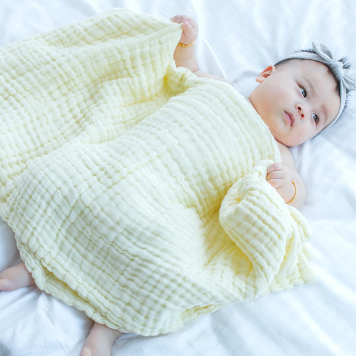Toddmomy Babydecken und Drinnen und Draußen 3 Stück mit Präziser Verarbeitung aus Baumwolle Kuscheldecken Puckdecken Wärme für Drinnen und Draußen für Neugeborene