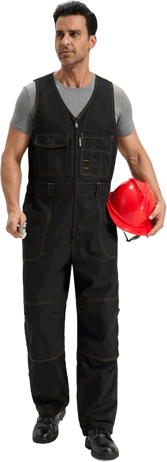 Sleeveless Coveralls for Men Mechanic Overalls for Work Multi-Functional Workwear Cargo Jumpsuit