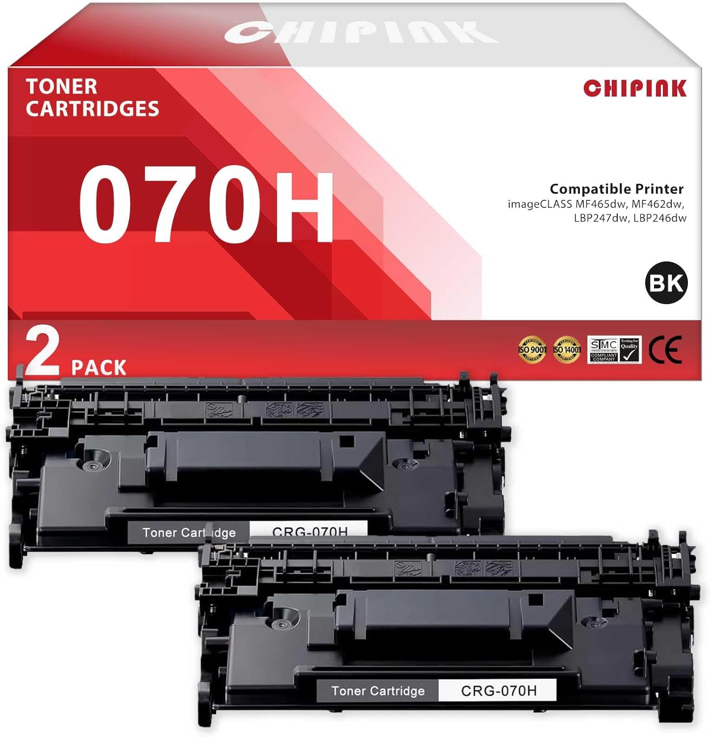 070H Black High Yield Toner Cartridge Replacement Compatible for Canon 070H Toner Cartridge 070 H CRG-070H Ink for ImageCLASS MF465dw MF462dw LBP247dw LBP246dw Printers (2 Pack, High Capacity)