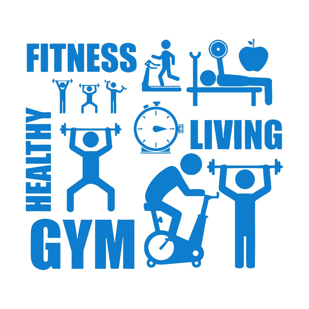 Fitness Gym Wall Decal Vinyl Healthy Lifestyle Sport Motivation Living Room Wall Stickers Removable Room Decoration Poster Extra Large - 68x75cm โ image 1