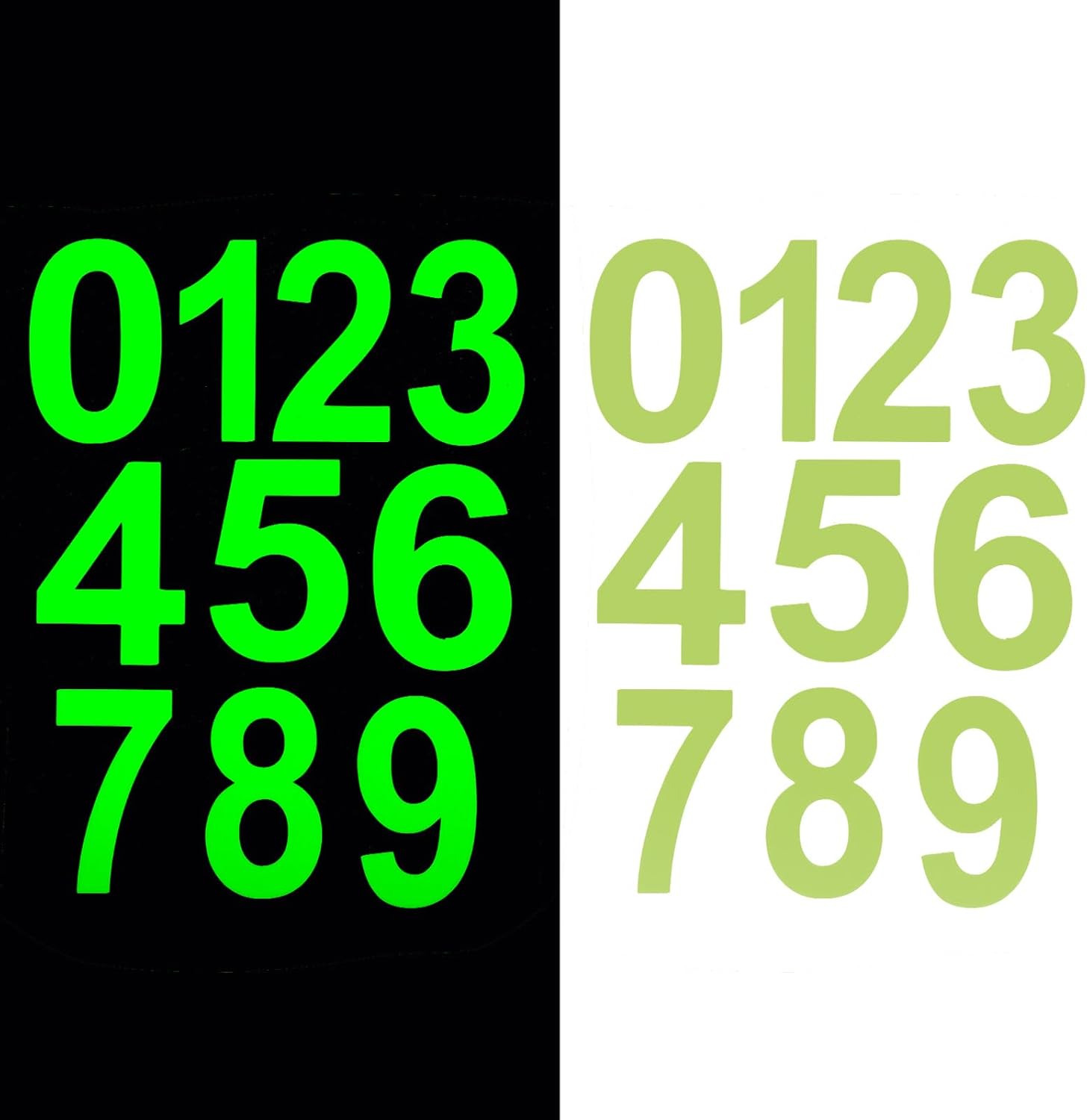Glow In the Dark House Numbers, Mailbox Stickers Numbers 30 PCS Waterproof Number for Signs, Door, Cars, Trucks, Home, Business, Office, Hotel Room, Address Number (Glowing Color,2.36 Inch)