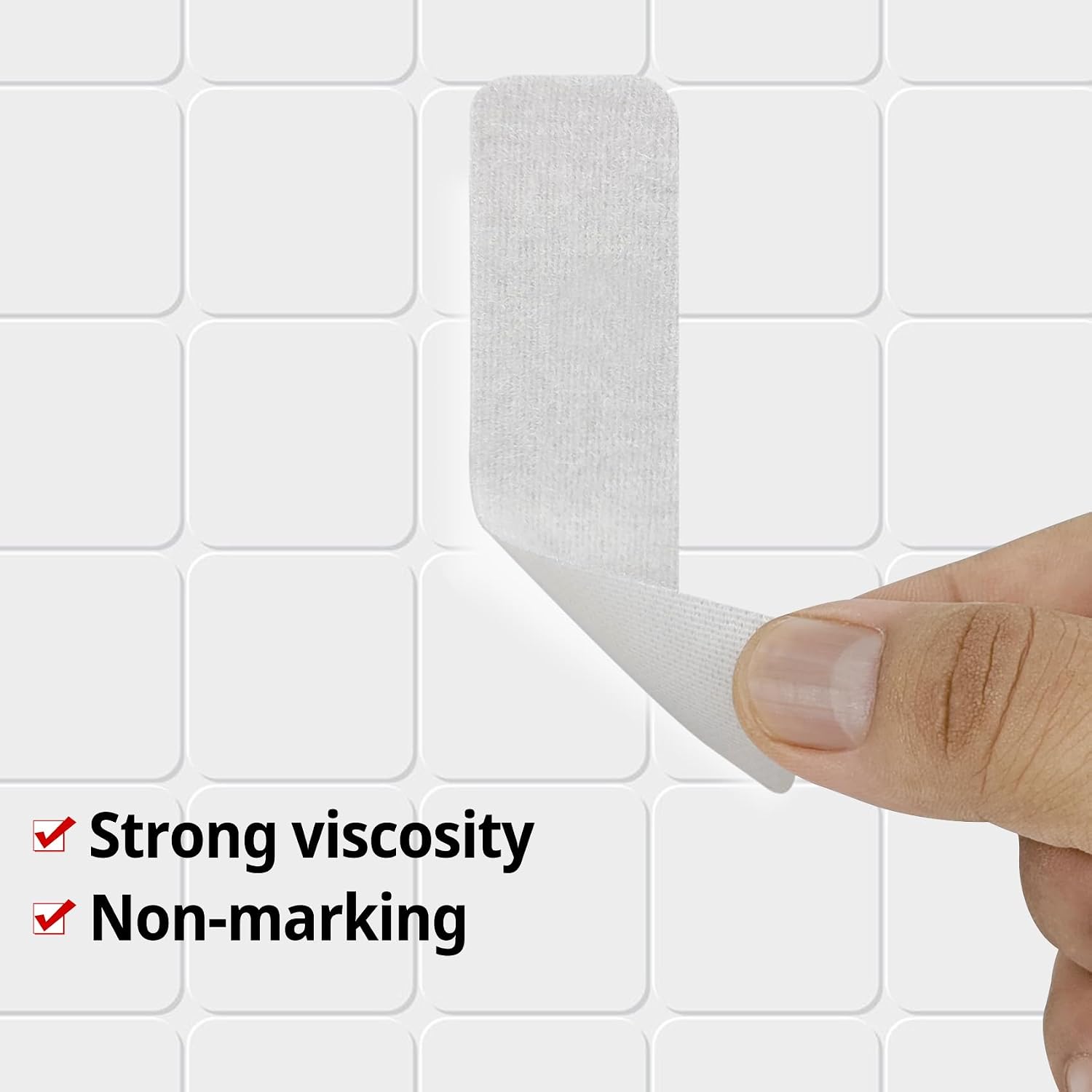 16 Sets 1 x 4 Inch Hook and Loop Tape Sticky Back - Heavy Duty Double-Sided Adhesive Strips - Strong Fastener for Home, Office, Indoor & Outdoor Use(White)