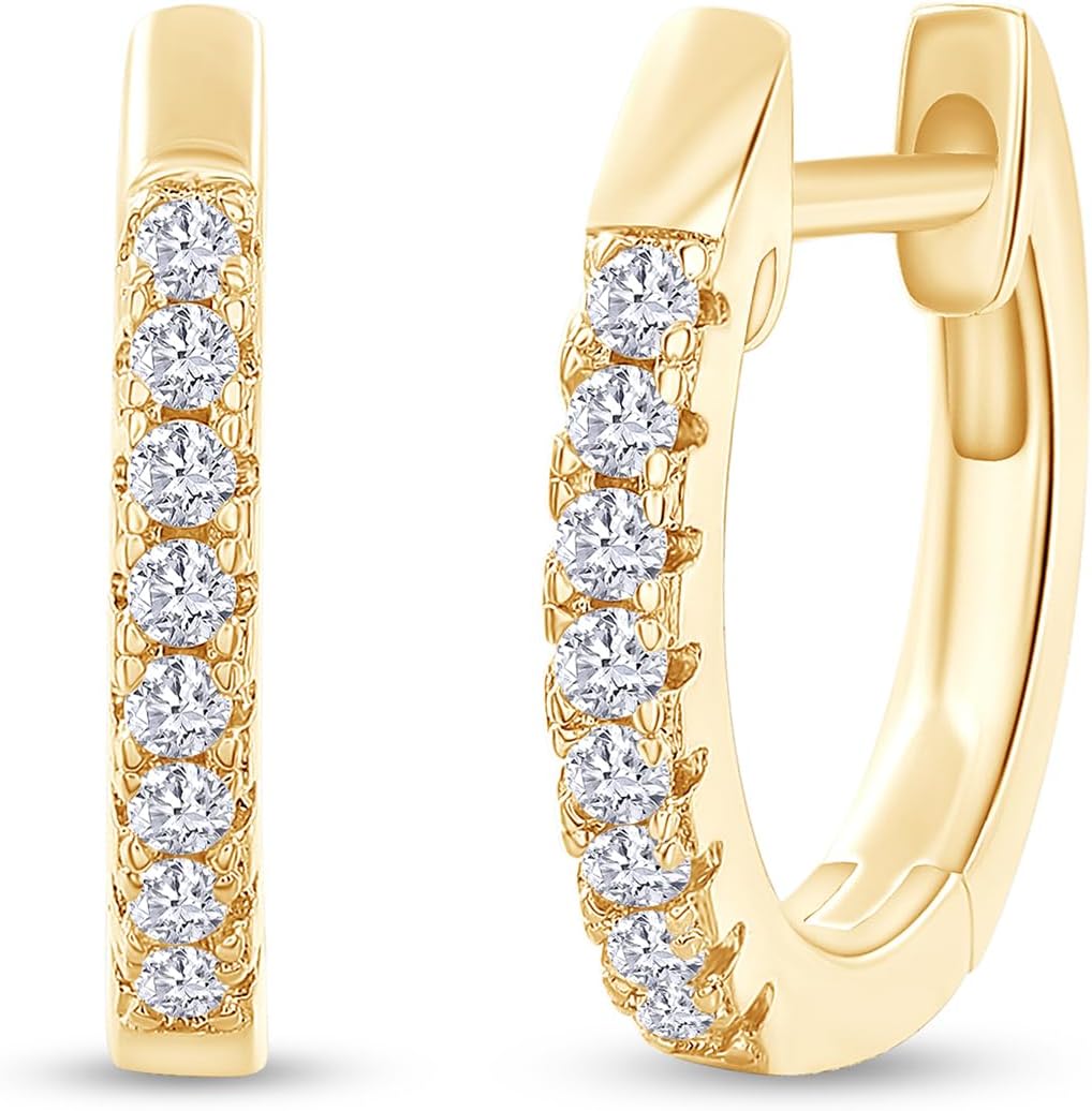 18K Gold Plated Moissanite Mini Huggie Earrings for Women | 1.3MM Moissanite Diamond Tiny Cartilage Huggie Hoop Earrings | Jewelry Gifts For Her (0.16 Cttw)