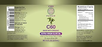 C60 Power C60 in Organic Extra Virgin Olive Oil, Natural Wellness - 8 Fl Oz