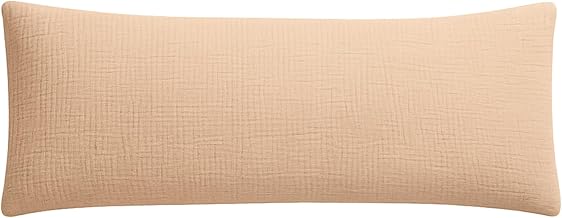 Wolkenfeld Premium Musselin Kissenbezug 40x80 cm mit Reißverschluss – Aus 100 % Baumwolle – Weich, Atmungsaktiv & Hautfreundlich – Oeko-Tex Zertifiziert Beige