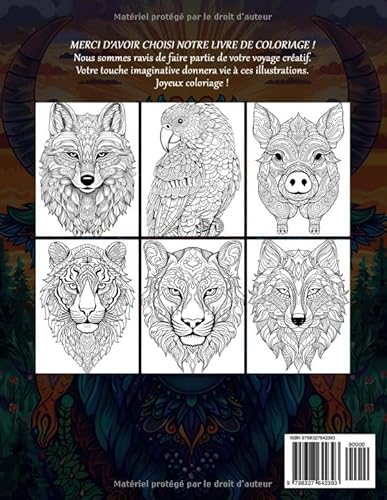 Mandala Animal Livre De Coloriage Adulte: Pages de coloriage mandala sur les animaux pour adultes, p