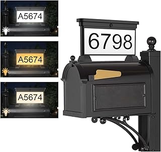 LumiZen Solar Address Sign,Double-Sided 3-Color Lighting LED Mailbox Number Plaque,Waterproof Outdoor Address Plaque for Mailbox Topper, Address Numbers House Numbers