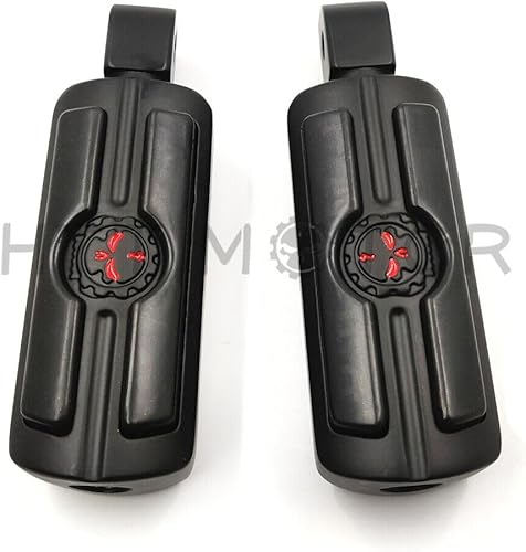 Miniatura 6 de HTTMT - Compatible con H-D Motocicleta Touring Black HTTMT Skull Macho Pie Peg Mount Par de Clavijas de Pie de Calavera PN MT216-051-MBK-XIN