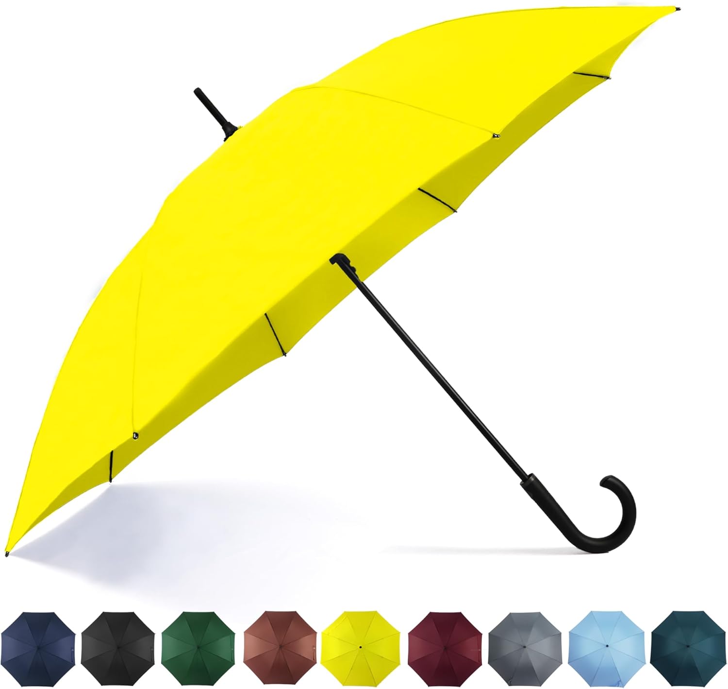 SoulRain 50 Inch Large Stick Umbrella Windproof Automatic Open Oversized J Handle Umbrellas for Men and Women Unbreakable Strong Travel Golf Umbrella