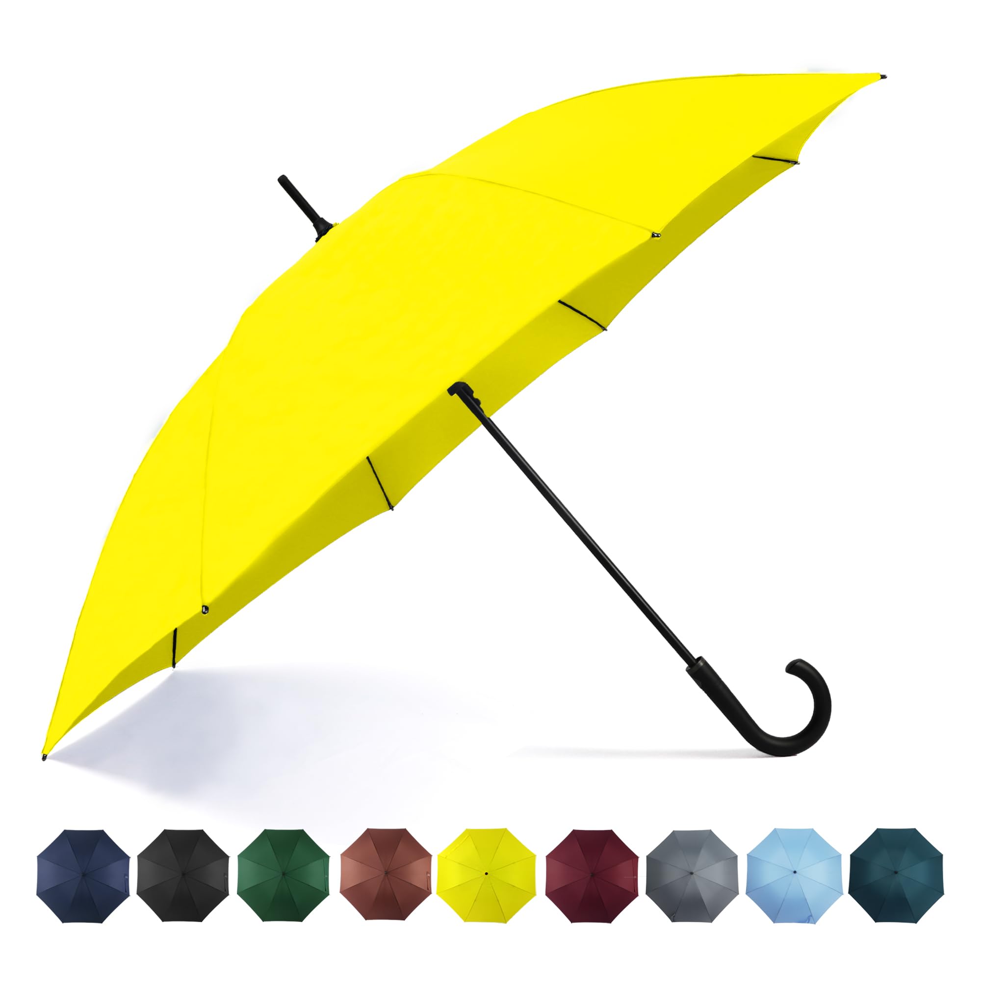 SoulRain 50 Inch Large Stick Umbrella Windproof Automatic Open Oversized J Handle Umbrellas for Men and Women Unbreakable Strong Travel Golf Umbrella
