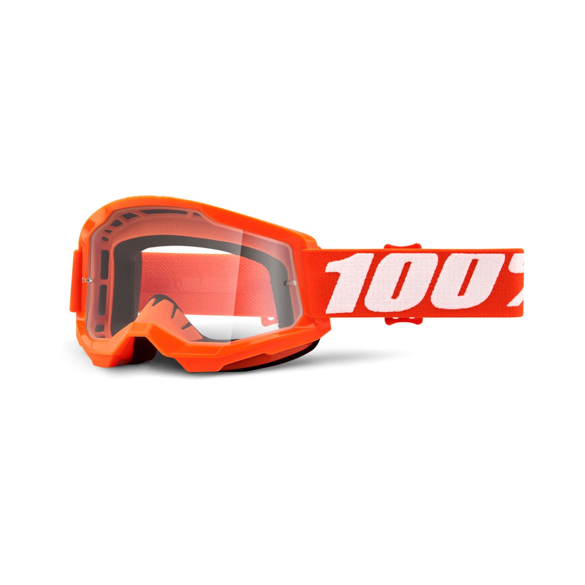 100 Percent Strata II Clear Unisex MTB Goggles (Orange/Clear Lens)