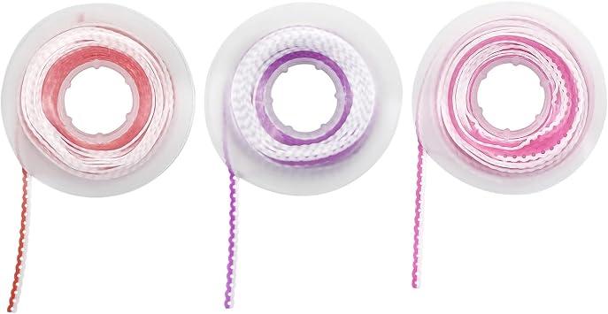 3 Rolls Color Dental Orthodontic Ultra Rubber Power Chain Elastic Rubber Band for Braces Orthodontic, Continuous, Short Type - 15ft/Roll