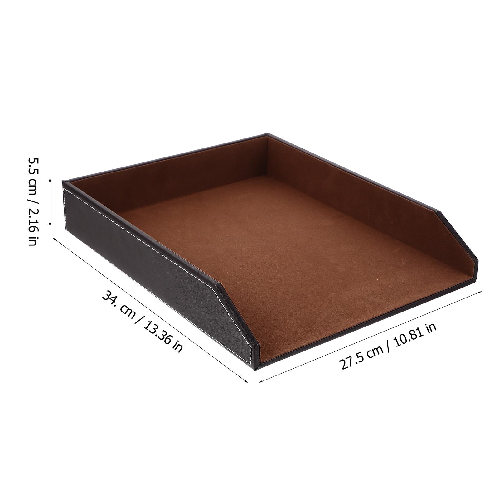 Amosfun Vaschetta Porta Documenti A4 Monostrato in Pu Coffee | Design Moderno, per Casa e Ufficio, Supporto da Tavolo, Tiene in Ordine Fascicoli e Cartelle