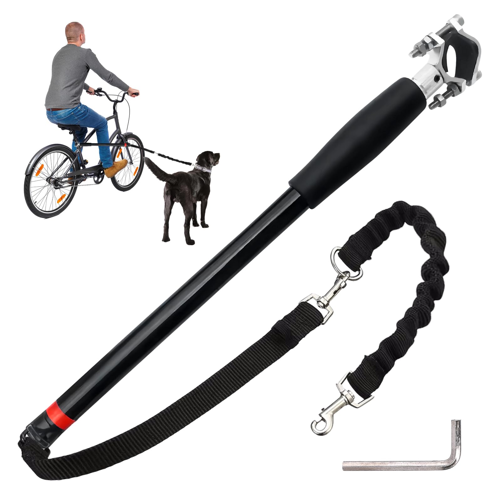 Laisse De Vélo pour Chien, Laisse De Vélo Mains Libres pour Chiens, Laisse Rétractable Gros Chiens, Vélo pour Chien Mains Libres Rétractable, pour L'entraînement, Le Jogging