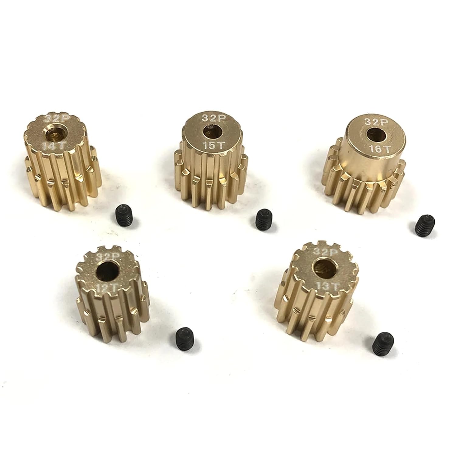 5Pcs 32DP 3.175mm Motor Gear Pinion 7075 Aluminum Alloy 11T-15T 12T-16T 13T-17T 14T-18T 15T-19T 16T-20T(15T 16T 17T 18T 19T)