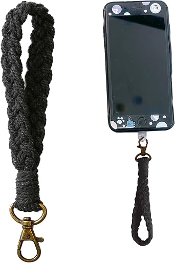 Macrame Boho Keychain,Cute Crochet Wristlet Keychain,Handmade Keychain Lanyard Key Accessories for Women Girls