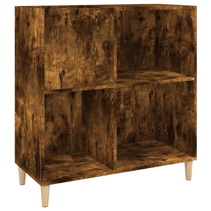 Eleganz Armario con paneles de roble ahumado para salón, moderno armario de madera y madera maciza de eucalipto, elegante mueble con mucho espacio de almacenamiento (84,5 x 38 x 89 cm)