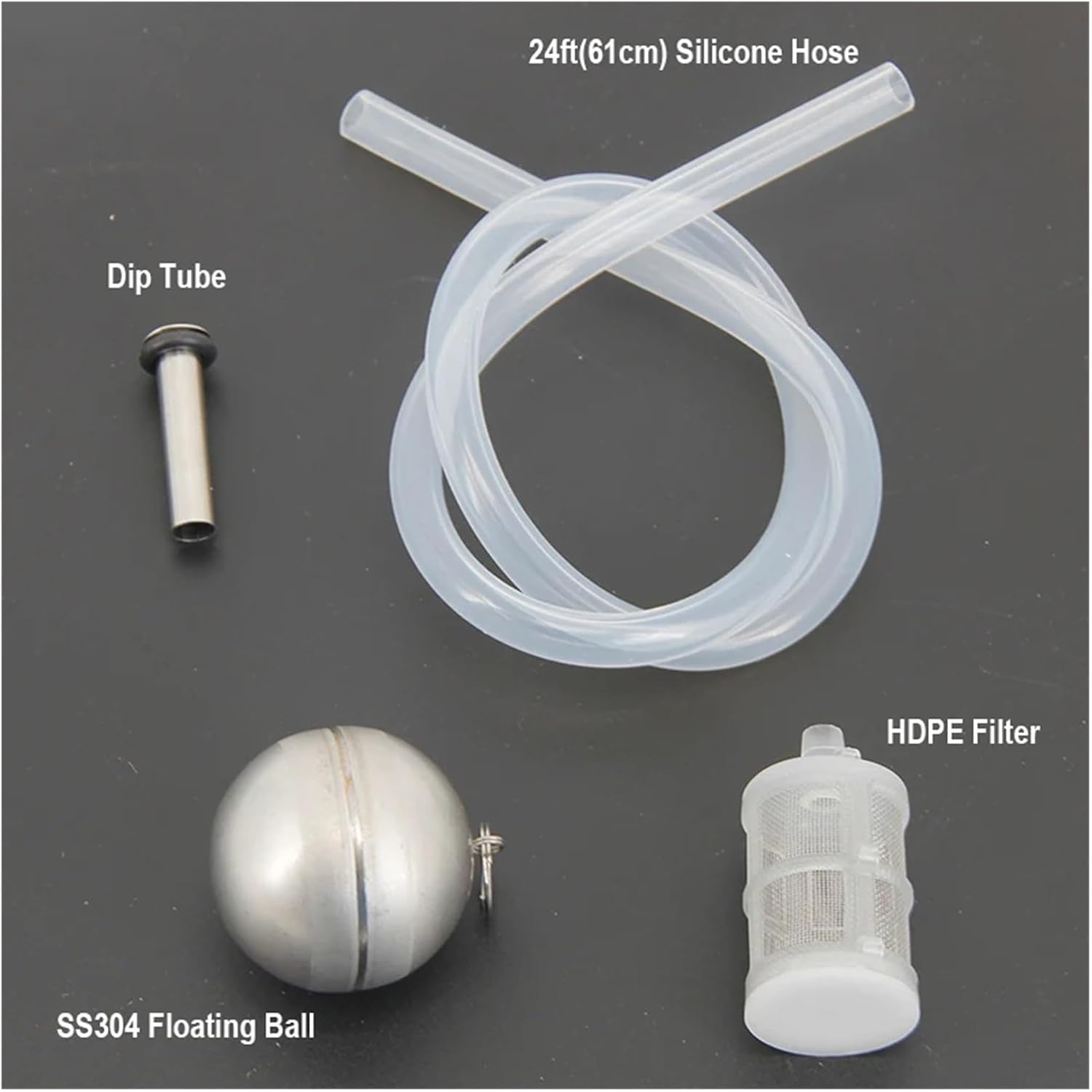 Brewing Accessories Floating Beer Keg Liquid Dip Tube with 80Mesh Filter Fit Ball Lock & Pin Lock Beer Keg SS Ball Float 60cm Silicone Tube Brewing Accessories