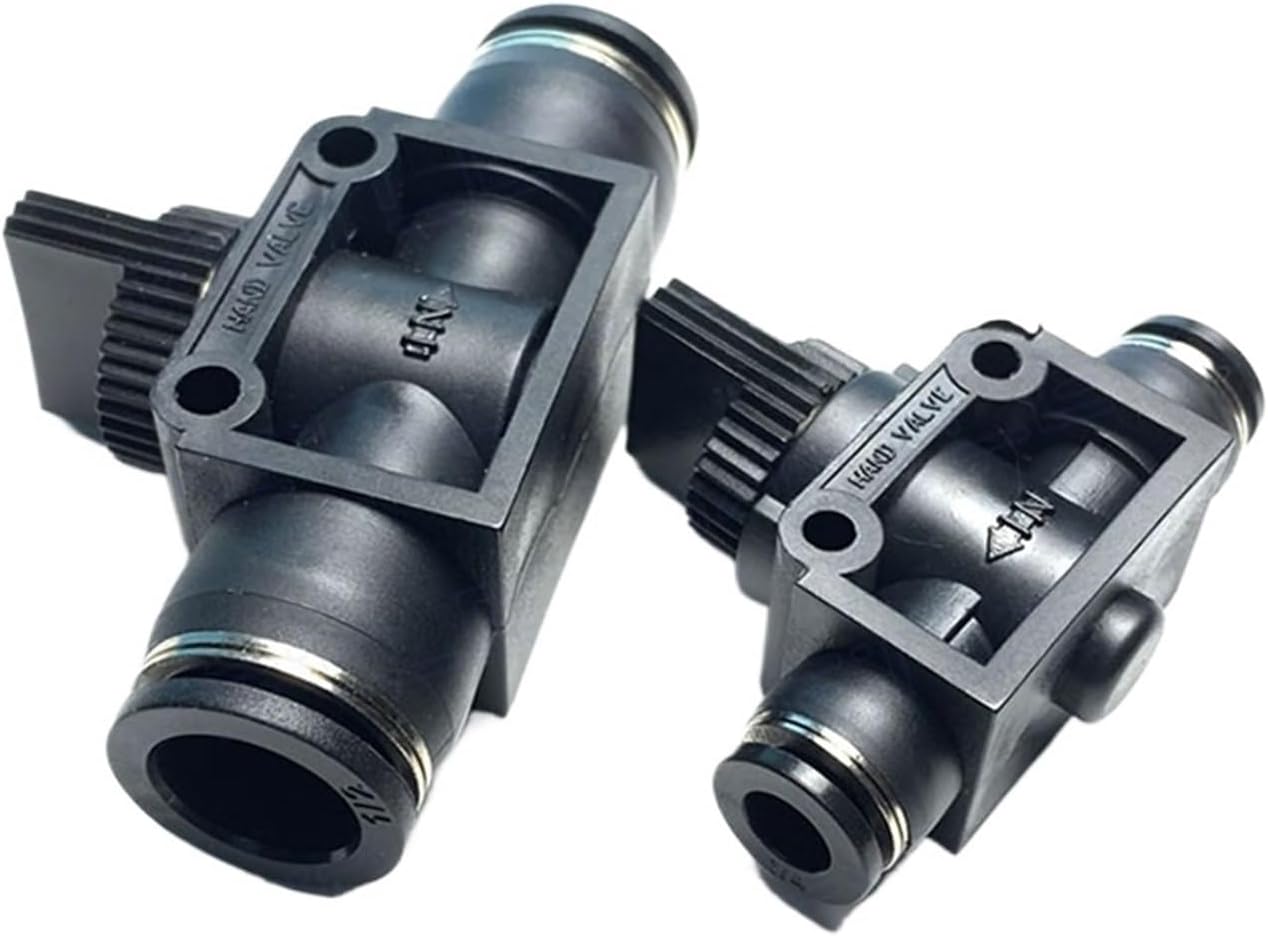 1pcs Pneumatic Quick Connector Manual Valve Switch HVFF Valve British PU Air Pipe 5/32 1/4 5/16 3/8 1/2 inch Hose Quick Connector(HVFF-1l2)