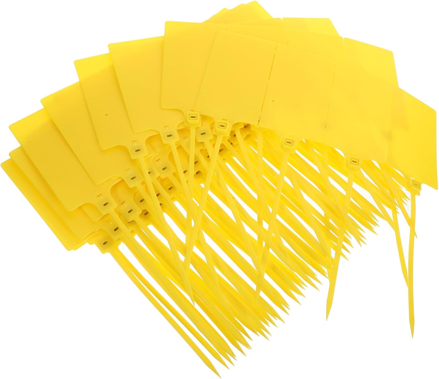 100Pcs Yellow Plastic Shipping Label Tags 5.8X100Mm Cable Wire Tags for Industrial Packaging and Shipping Supplies