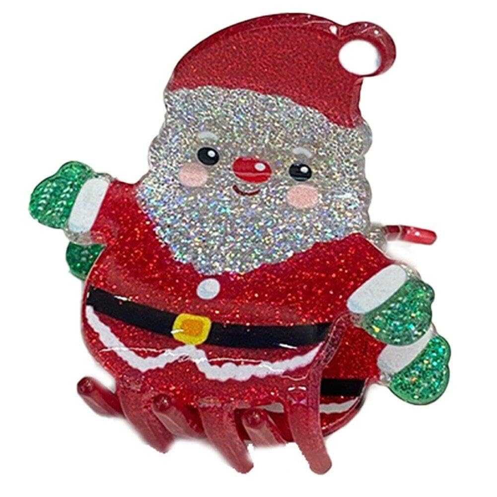 Luxylei Christmas Hair Claw Clips for Women Girls Cute Santa Claus Hair Clips Non-slip Hair Jaw Clips Christmas Hair Accessories