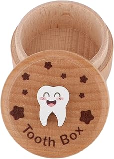 Wooden Tooth Fairy Box, 3D Tooth Keepsake Box Cute Tooth Case Keepsake Organizer Lost Teeth Tooth Holder Box Tooth Storage Box for Boys Girls Kids Children
