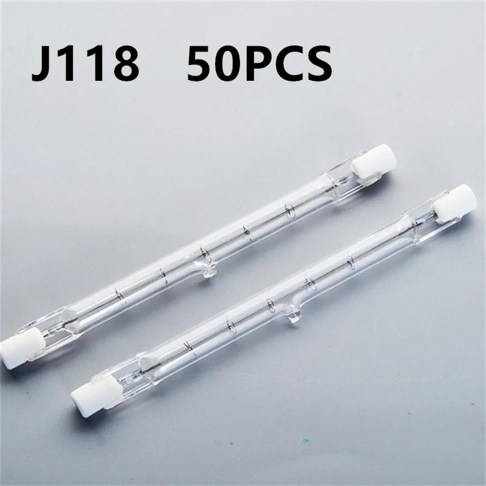 R7S Halogen-Wolfram-Filament-Leuchtmittel, 10 Stück, 118 mm, 120 V/230 V, 500 W, J-Typ T3 Halogen-Leuchtröhren, 50 Stück, 110 V -J118