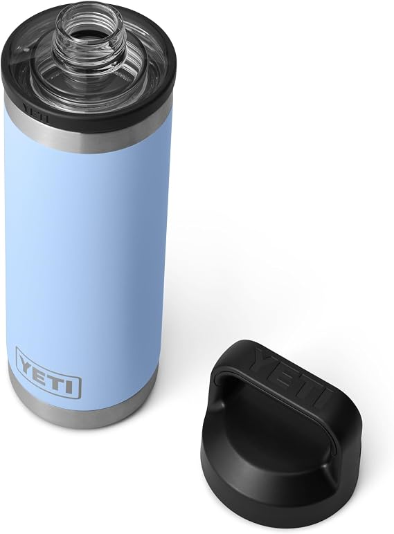 YETI Rambler 18 oz Bottle, Leakproof, Vacuum Insulated, Stainless Steel with Chug Cap, Big Sky Blue