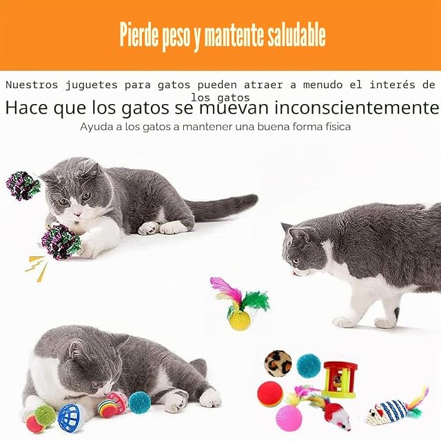 Foto 6 de 8 de 21 Juguetes para Gatos de Interior Plegable, Túnel Interactivo de Plumas, Juguete de Bola para Gatitos y Gatos