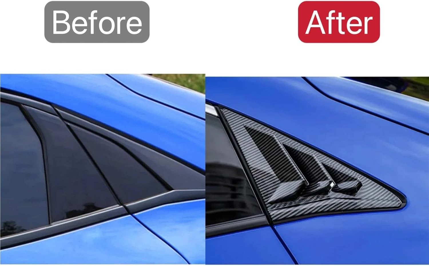 Rear Side ABS Window Louvers Shutter Air Vent Scoop Shades