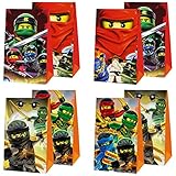 Jagodzs 12Pcs Cartoon Goodie Bags Gift Bags, 4 Different Pattern on Each Side for Cartoon Themed Birthday Party Supplies and Decorations