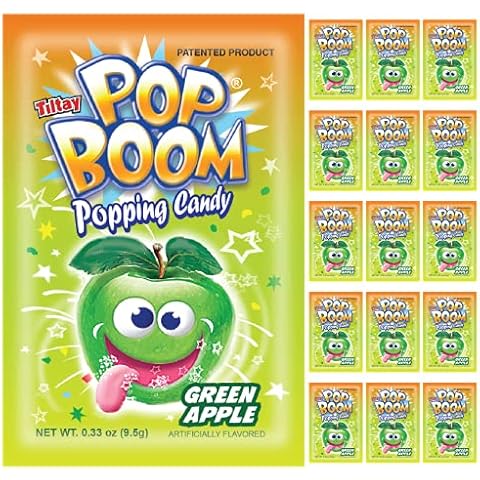 Tiltay Pop Boom Popping Candy – 16 Packs (Green Apple) Cover