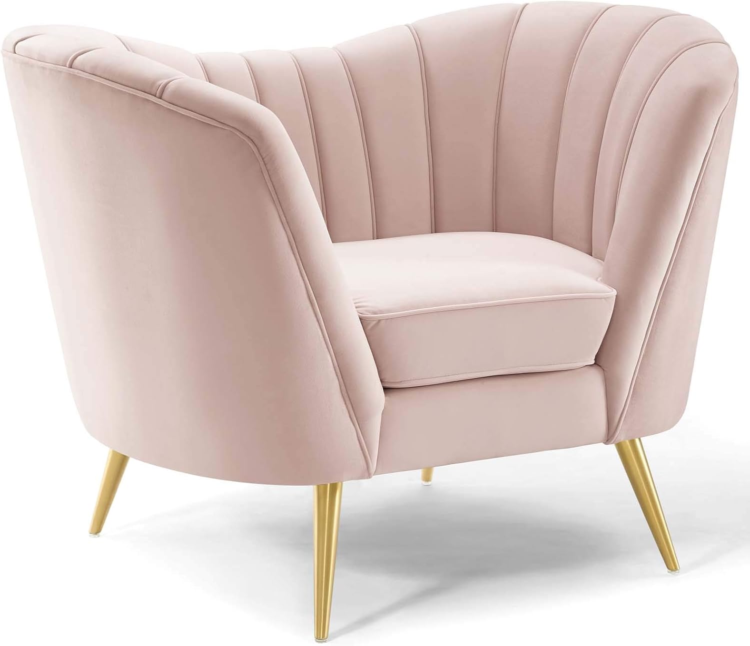 Modway EEI-3874-PNK Opportunity Channel Tufted Performance Velvet Accent Armchair in Pink