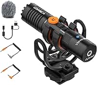 Comica VM10 PRO Microfone de Vídeo Universal -Ganho Ajustável, Saída Digital USB C, Monitoramento Microfone Shotgun para Câmera, Smartphone, Tablet, PC, Ideal para Vlog, Transmissão Ao Vivo, Gravação