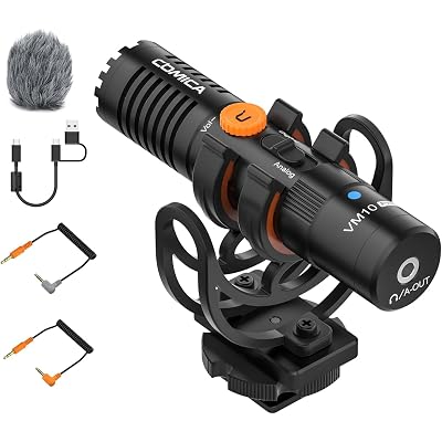 COMICA VM10 PRO Universal Video Microphone - Adjustable Gain, USB C Digital Output, Monitoring - Shotgun Mic for Camera, Smartphone, Tablet, PC - Ideal for Vlogging, Live Streaming, and Recording