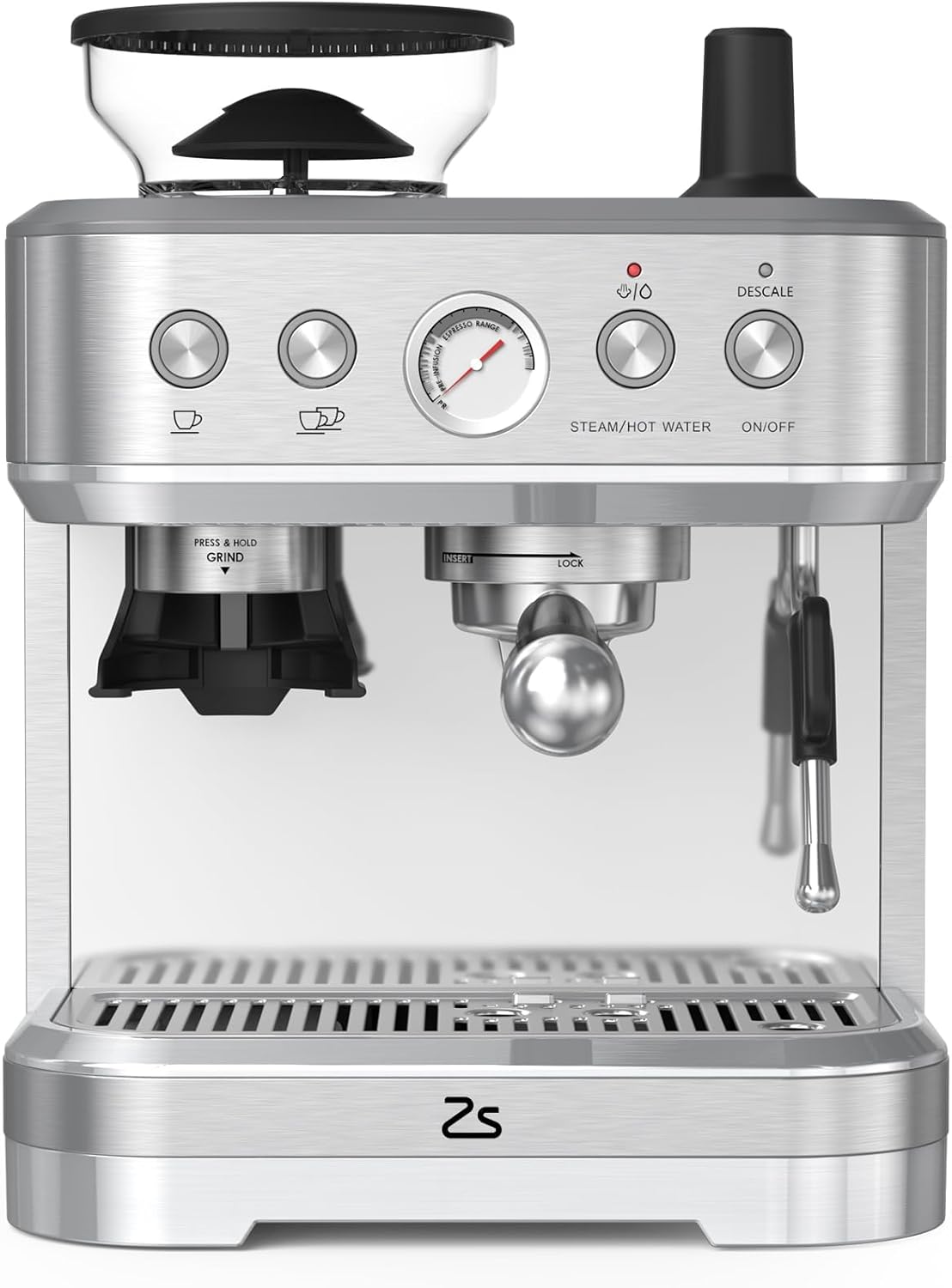 Espresso Machine with Built-in Grinder, 15 Bar Italian ULKA Pump, Dual PID Control & Milk Frother, 85oz Large Water Tank, Auto-Cleaning for Perfect Lattes/Cappuccinos, Home Barista Coffee Maker